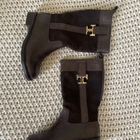 Tory Burch Brown 'corey' Leather Suede Boots - Picture 7 of 15